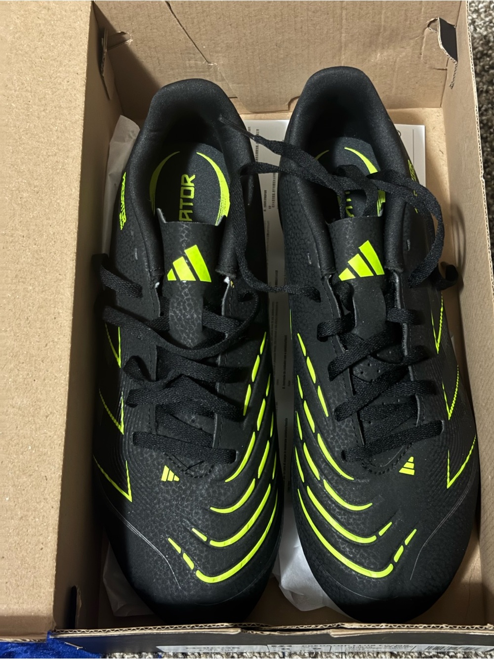 adidas Black & Neon Yellow Men's Athletic Cleats